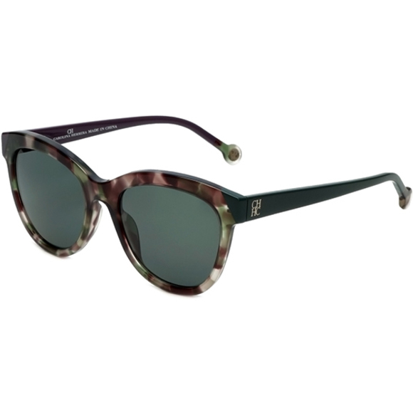 Carolina Herrera Women's Cat Eye Green Havana Sunglasses - Picture 1 of 2